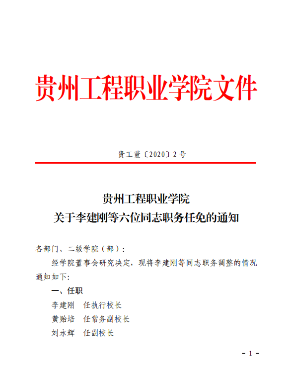 mk体育（中国）官方网站 关于李建刚等六位同志职务任免的通知(图1)